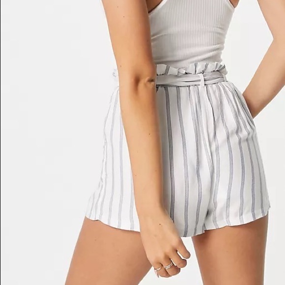 Hollister Blue and White Paper Bag Shorts - Picture 5 of 5